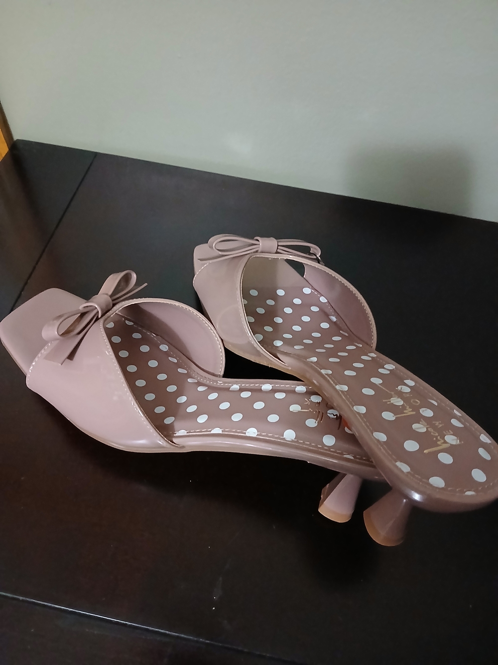 Women's Pink Bow Low Heel Mules